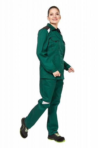 Костюм Алатау женский с брюками, зеленый 100% хлопок